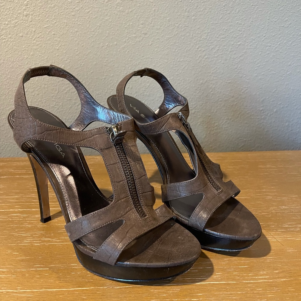 Via Spiga brown leather heels